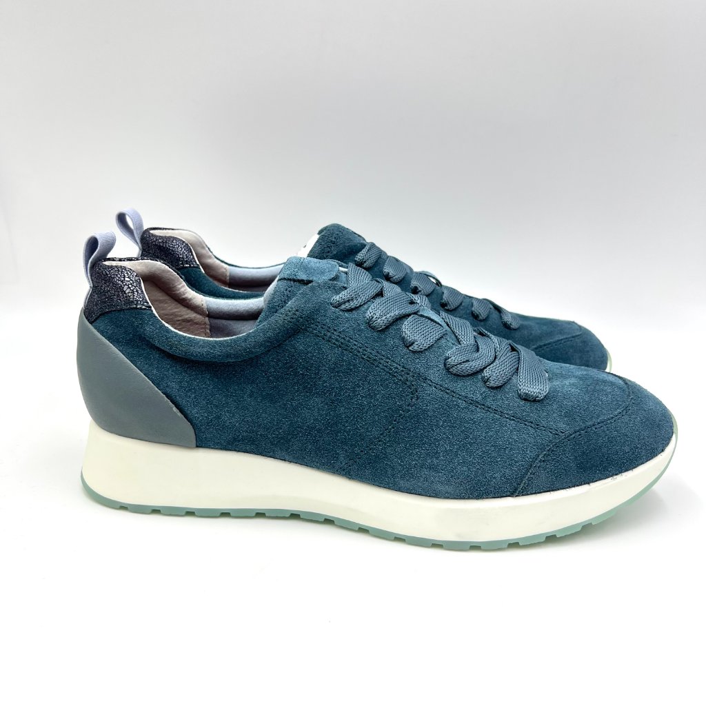 Munro Womens Size 9.5 9.5m Monique Blue Suede Leather Lace Up Sneakers Shoes